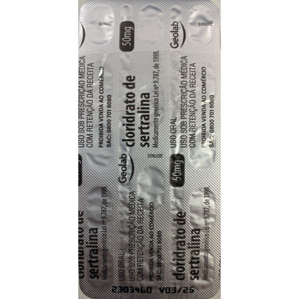 CLORIDRATO DE SERTRALINA 50MG 14 COMPRIMIDOS
